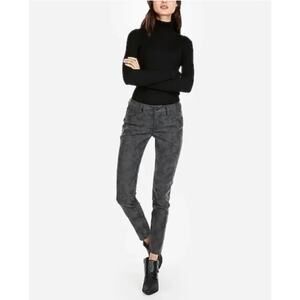 2/$30 Express Faux Leather Suede Skinny Pants Charcoal Size 0